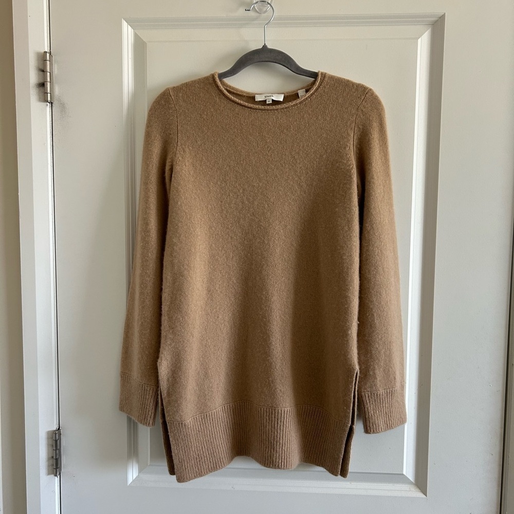 VINCE Tan 100% Cashmere Sweater XS - Picture 4 of 10